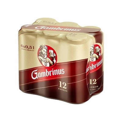 Gambrinus pivo 12° 6 x 0,5 l (plech)