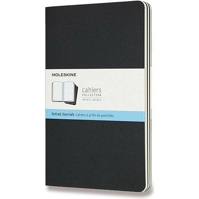 Moleskine Sešity Cahier A5 tečkovaný 3 ks černý