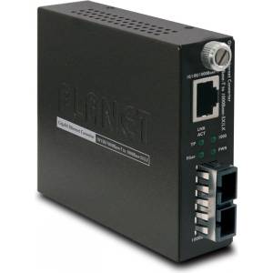 PLANET GST-802S мрежов медиен конвертор 2000 Мбит/с 1310 nm Единичен режим Черен (GST-802S)