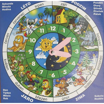 HIT OFFICE Školní hodiny papírové barevné (měsíce + roční období) 25 x 25 cm.