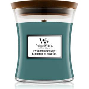 WoodWick Evergreen Cashmere ароматна свещ с дървен фитил 275 гр