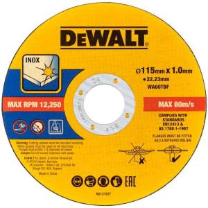 DEWALT диск за рязане от неръждаема стомана 115x1 мм, 50 броя DT20597 (DT20597)