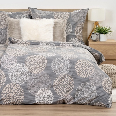 4Home bavlna obliečky Grey Petals 140x220 70x90