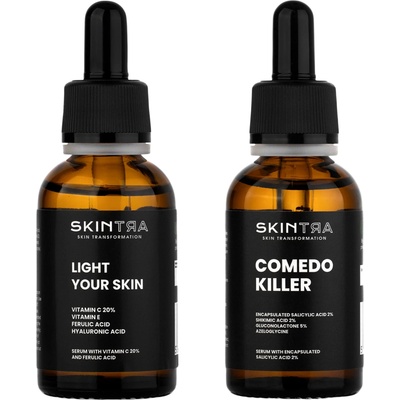 SkinTra sada Clear & Bright Duo sérum s kyselinou salicylovou 30 ml + rozjasňujúce sérum s vitamínom C 30 ml