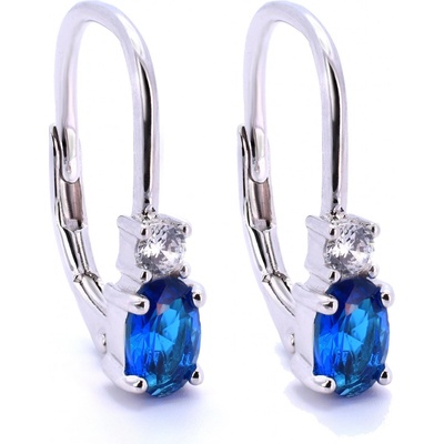 Rafity stříbrné se safírem zirkony E0060KL-08