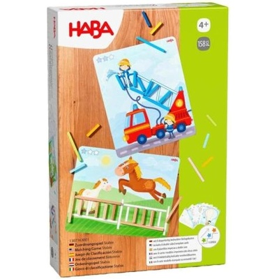 HABA Дървена игра за съвпадение Цветни пръчки с шаблони Stabix от 4 години (1307163001)