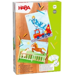 HABA Дървена игра за съвпадение Цветни пръчки с шаблони Stabix от 4 години (1307163001)