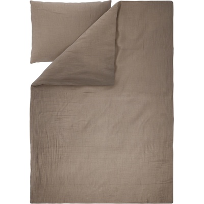 LIVARNO mušelínové povlečení hnědá 140x200 70x90 – Zboží Dáma