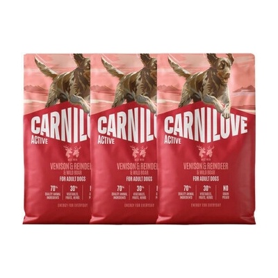 Carnilove Active Dog Venision and Reindeer Adult 3 x 4 kg
