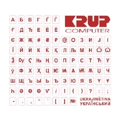 PremiumCord přelepky ukrajinské červené Přelepky na klávesnici, UA, červené, vhodné také pro notebooky pkukr