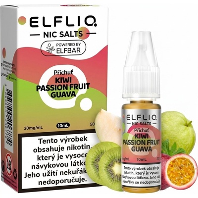 ElfBar ElfLiq Nic Salts Kiwi Passion Fruit Guava 10 ml 10 mg