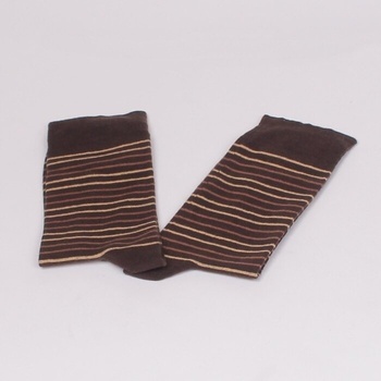 Мъжки памучни чорапи в тъмнокафяв цвят с бежово райе