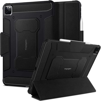 Spigen Rugged Armor Pro Case - хибриден удароустойчив кейс с поставка за iPad Pro 11 M1 (2021), iPad Pro 11 (2020), iPad Pro 11 (2018) (черен)