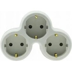 Plastrol Three-fold plug splitter with/u schuko R-31S/B W-72005