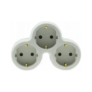 Plastrol Three-fold plug splitter with/u schuko R-31S/B W-72005