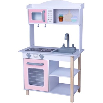 Babu - Дървена детска кухня - Розова