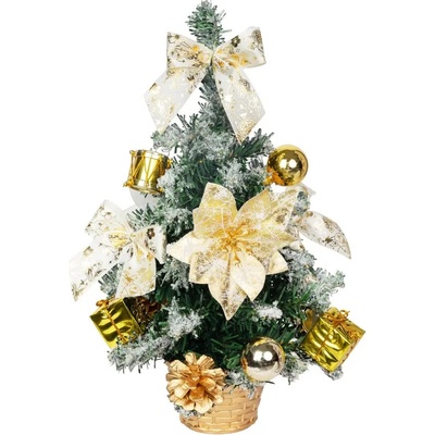 Stromček MagicHome Vianoce, ozdobený, zlatý, 30 cm