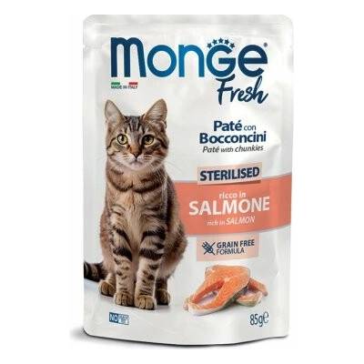 MONGE FRESH STERILISED CAT s lososem 85 g