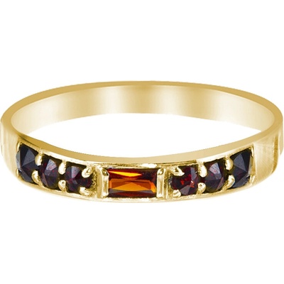 Český granát pozlacený prsten stříbrný 120953Z