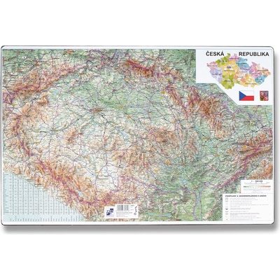 Podložka na stůl karton s mapou České republiky - Kartografie Praha