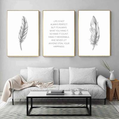 Set 3 obrazů - FEATHER Velikost: 21 x 30