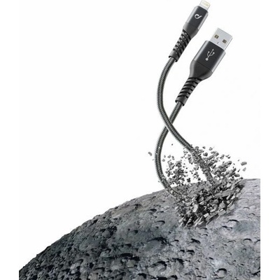 Cellularline Кабел Cellular Line Extreme, от USB-A(м) към Lightning(м), подсилен, черен (TETRACABMFI1MK)
