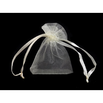 Dárkový pytlík 4,5x7 cm organza - krémová nejsvět. (10 ks)