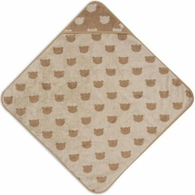 Jollein Osuška s kapucí froté 75x75 cm Jacquard Teddy Bear