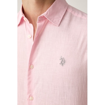 U. S. Polo Assn U. S. Polo Assn. сафари риза мъжка с лен LINEN BLEND LS (MUP3248)