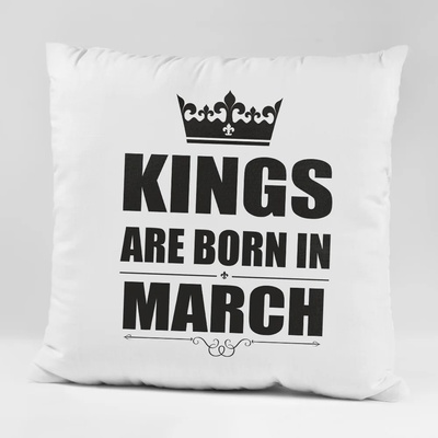 Art gift Възглавничка - King are born in March