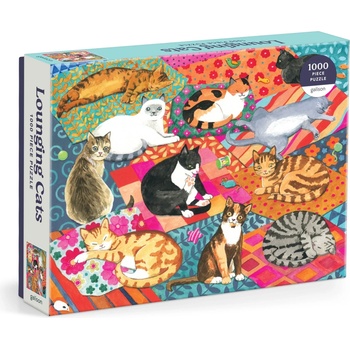 Galison - Puzzle Lounging Cats - 1 000 piese