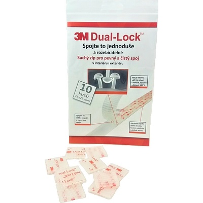 3M Dual-Lock™, transparentný, balenie = 10 štvorčekov 25 x 25 mm