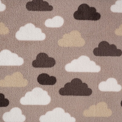 Strima Cuddle Fleece Double Face - clouds & raindrops, piesková