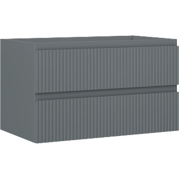 Mexen Rivel шкаф за баня под умивалник 80 см, 2 чекмеджета, оребрени, матов графит - 91A20-08047-2-BFF66 (91A20-08047-2-BFF66)