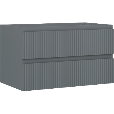 Mexen Rivel шкаф за баня под умивалник 80 см, 2 чекмеджета, оребрени, матов графит - 91A20-08047-2-BFF66 (91A20-08047-2-BFF66)