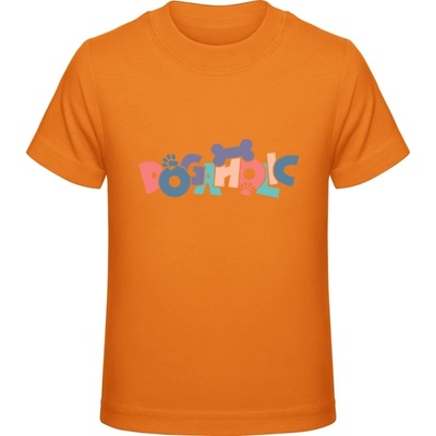 Premium tričko pre deti Psí dizajn s nápisom DOGAHOLIC Oranžová
