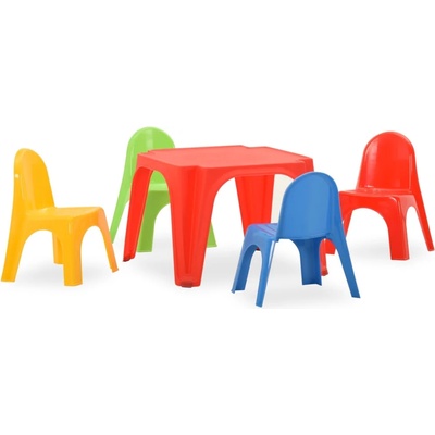 vidaXL Детски комплект маса и столчета, PP (316178)