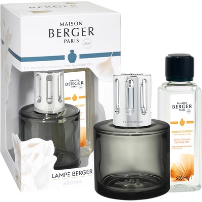 Maison Berger Paris Dárková sada katalytická lampa Aroma Energy šedá + náplň Čerstvé tonikum 250 ml – Zboží Dáma
