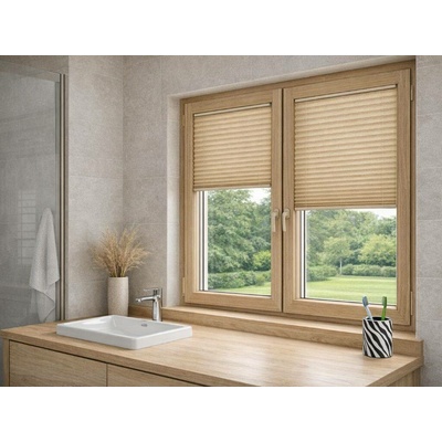 Zebra-shop Plissé Lux Dolomit Krémový melír PD301 89 x 151-190 cm