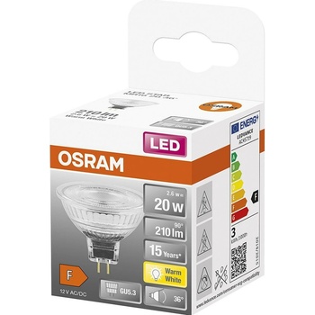 Osram LED žiarovka MR16 20 36 2,6 W GU5,3 2700 K teplá biela