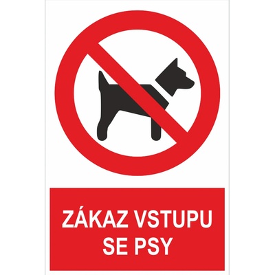 Zákaz vstupu se psy ISO 7010 samolepící vinylová fólie 200x150 mm – Zboží Mobilmania