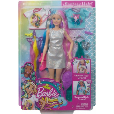 Barbie fantasy do vlasů blond vzhled mořské panny a jednorožce