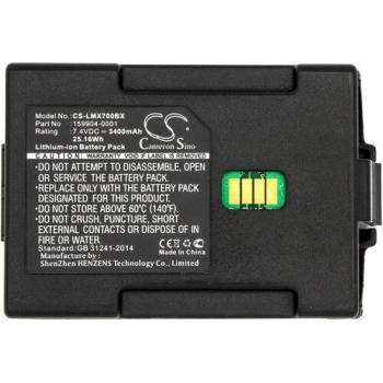 Cameron sino Батерия за баркод скенер Honeywell TXE TECTON MX7 159904-0001 LiIon 7.4V 3400mAh Cameron Sino (CS-LMX700BX)