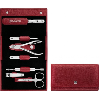 Zwilling Classic Inox manikúra, červená kůže, 7 ks 97681-003