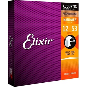 Elixir 16052 Nanoweb 12-53 Струни за акустична китара (16052)