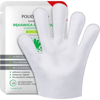 JM Sante Poliderm® РЪКАВИЦА ЗА ПОЧИСТВАНЕ - ръкавица, напоена с нежен почистващ препарат за кучета и котки, 1 бр