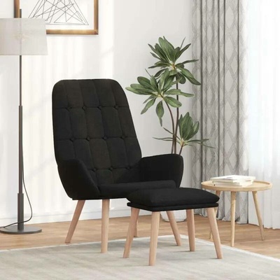 vidaXL 3154416 Relaxační s podnožkou černé textil