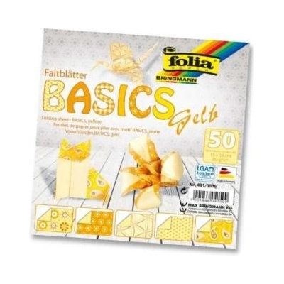 Origami papírky 10x10 Basic žlutý Folia Bringmann TBF4611010