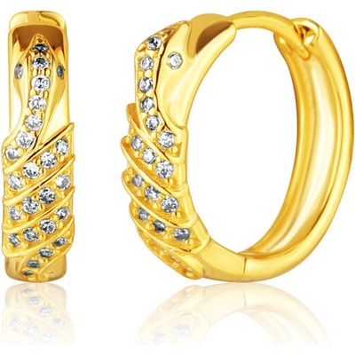 JVD Pozlátené strieborné náušnice so zirkónmi SVLE0923SK6GO00