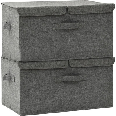 VidaXL Úložné boxy 2 ks textil 50 x 30 x 25 cm antracitové